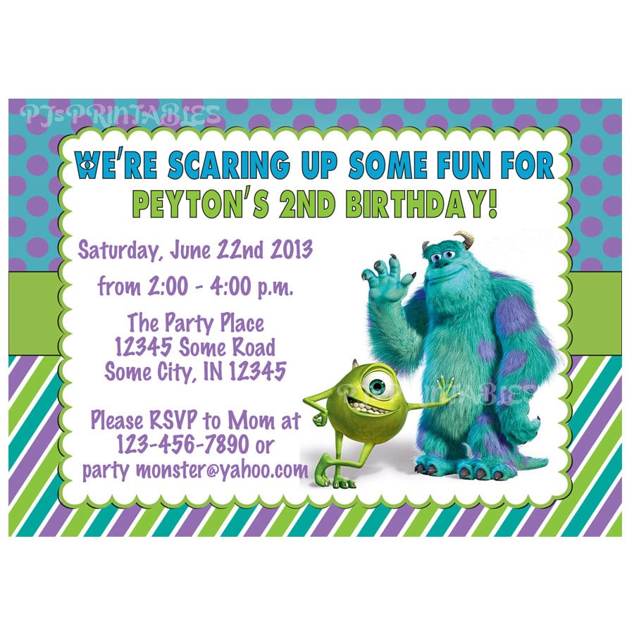 Monsters Inc Birthday Invitations â Gangcraft Net
